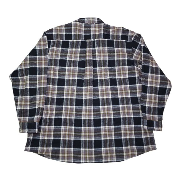 Red Head Mens Plaid Flannel Shirt 3XL Black & Brown Long Sleeve Button-Down Cott - Picture 3 of 9
